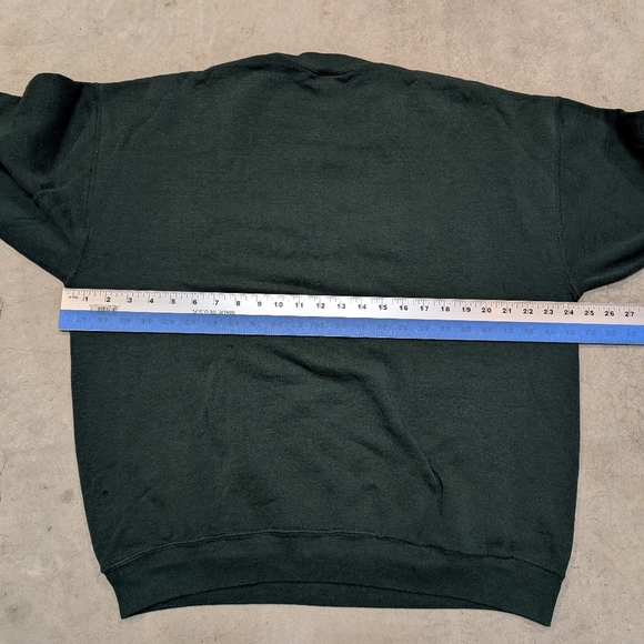 VTG 90s Fruit Of The Loom New York Crew Neck Green Mens XL Flaws - Picture 7 of 8